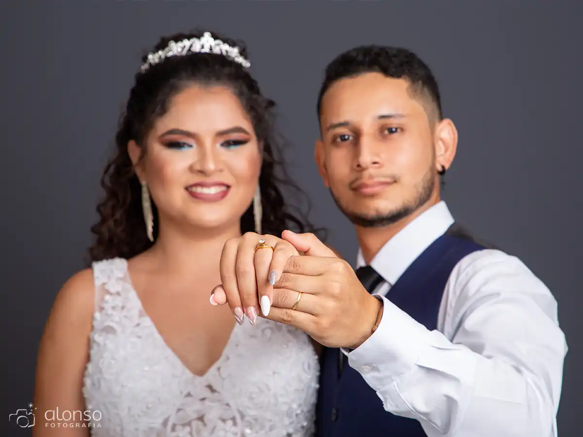 Foto estúdio noivos casamento
